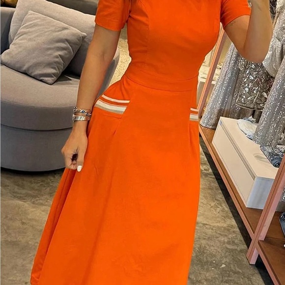 STYLEWE Orange Asymmetrical A-Line Dress - Picture 2 of 2